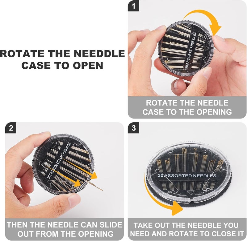 TIPTAP 60PCS Sewing Needles with Assorted Sizes, Cross Stitch Hand Needle, Sewing Accessories for Embroidery, Crewel Work, Repair Projects, DIY and More - Image 3